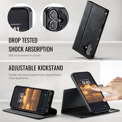 For iPhone 16 Case CASEME C49  Compatible with MagSafe RFID Blocking Detachable Wallet Leather Phone Cover