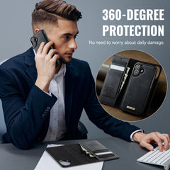 For iPhone 16 Case CASEME C49  Compatible with MagSafe RFID Blocking Detachable Wallet Leather Phone Cover
