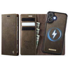 For iPhone 16 Case CASEME C49  Compatible with MagSafe RFID Blocking Detachable Wallet Leather Phone Cover