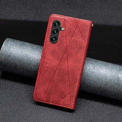 Für Samsung Galaxy S25 FE Hülle Kartenfächer Geometrie Aufdruck Leder Handyhülle 