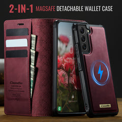Für Samsung Galaxy S22 5G Hülle CASEME C49 Kompatibel mit MagSafe RFID Blocking Abnehmbare Brieftasche Leder Telefonabdeckung 