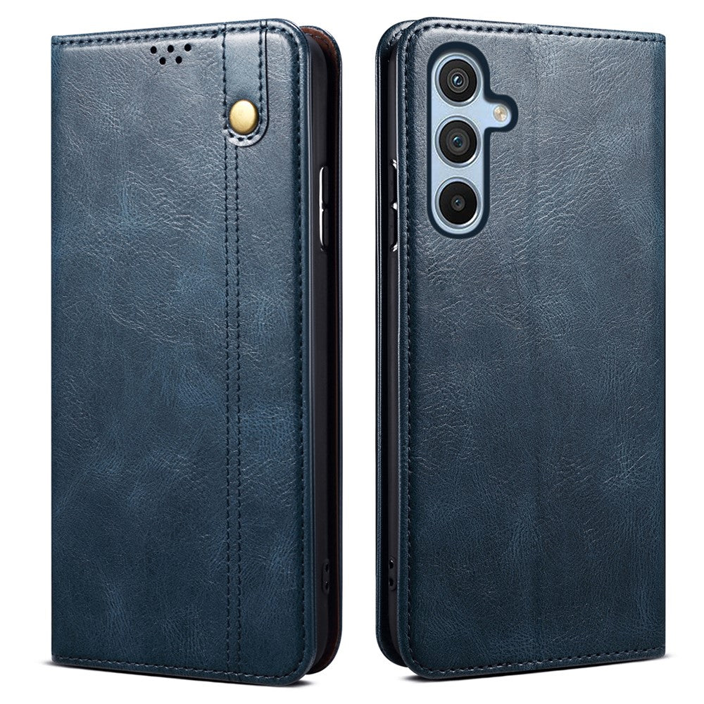 For Samsung Galaxy S25 FE Case Crazy Horse Texture Waxy Leather Wallet Stand Phone Cover - TechGearPal