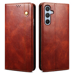 For Samsung Galaxy S25 FE Case Crazy Horse Texture Waxy Leather Wallet Stand Phone Cover