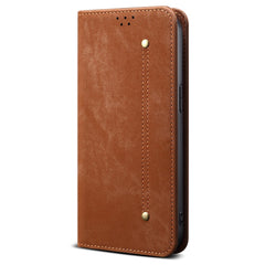 Coque en cuir anti-rayures pour Samsung Galaxy S25 FE, texture jean, support 