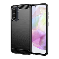 For Samsung Galaxy A56 5G Case with Screen Film WANLONFENG LS Series Big Lens Hole Brushed Texture TPU Phone Cover