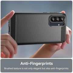 For Samsung Galaxy A56 5G Case with Screen Film WANLONFENG LS Series Big Lens Hole Brushed Texture TPU Phone Cover