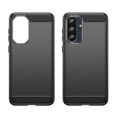 For Samsung Galaxy A56 5G Case with Screen Film WANLONFENG LS Series Big Lens Hole Brushed Texture TPU Phone Cover