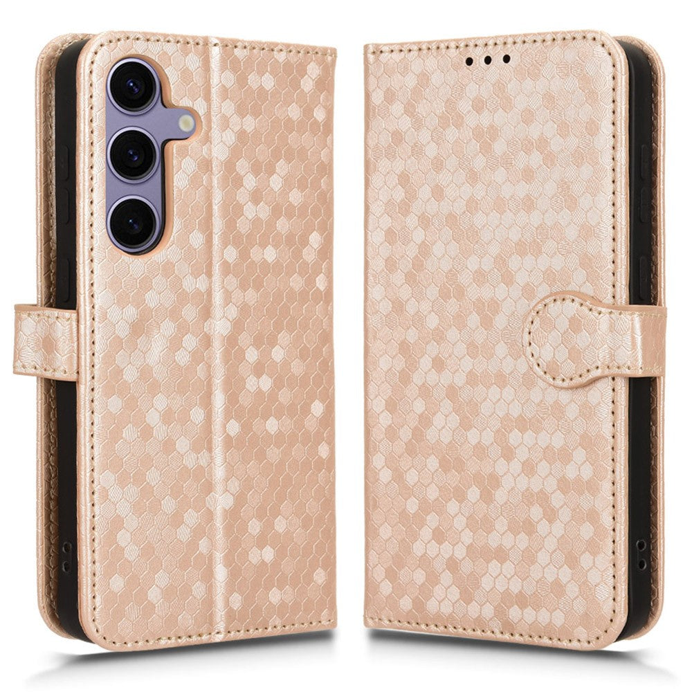 Étui portefeuille en cuir PU avec dragonne pour Samsung Galaxy S25 FE, motif à pois 