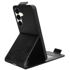 Für Samsung Galaxy S25 FE Stand Case Magnetverschluss Vertikal Flip Leder Telefonabdeckung mit Kartenhalter 