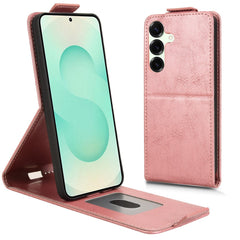 Für Samsung Galaxy S25 FE Stand Case Magnetverschluss Vertikal Flip Leder Telefonabdeckung mit Kartenhalter 