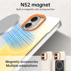 For iPhone 16 Magnetic Case Gradient Design Borderless IMD TPU + PC + PET Phone Cover