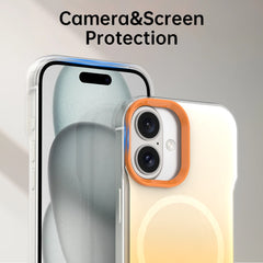 For iPhone 16 Magnetic Case Gradient Design Borderless IMD TPU + PC + PET Phone Cover