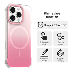 For iPhone 16 Pro Magnetic Case Gradient Design Borderless IMD TPU + PC + PET Phone Cover