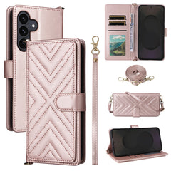 Für Samsung Galaxy S25 FE Hülle mit Schulter-/Handschlaufe Leder Handyhülle Stand Wallet 