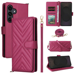 Für Samsung Galaxy S25 FE Hülle mit Schulter-/Handschlaufe Leder Handyhülle Stand Wallet 