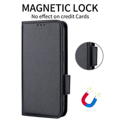 Étui portefeuille en cuir PU texturé pour Samsung Galaxy S25 FE avec dragonne 