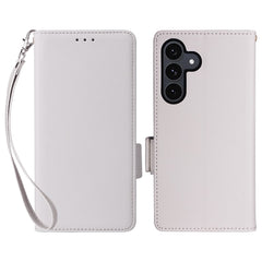 Étui portefeuille en cuir PU texturé pour Samsung Galaxy S25 FE avec dragonne 