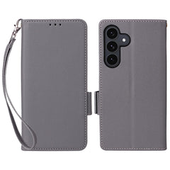 Étui portefeuille en cuir PU texturé pour Samsung Galaxy S25 FE avec dragonne 