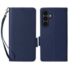 Étui portefeuille en cuir PU texturé pour Samsung Galaxy S25 FE avec dragonne 
