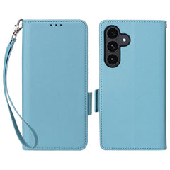 Étui portefeuille en cuir PU texturé pour Samsung Galaxy S25 FE avec dragonne 