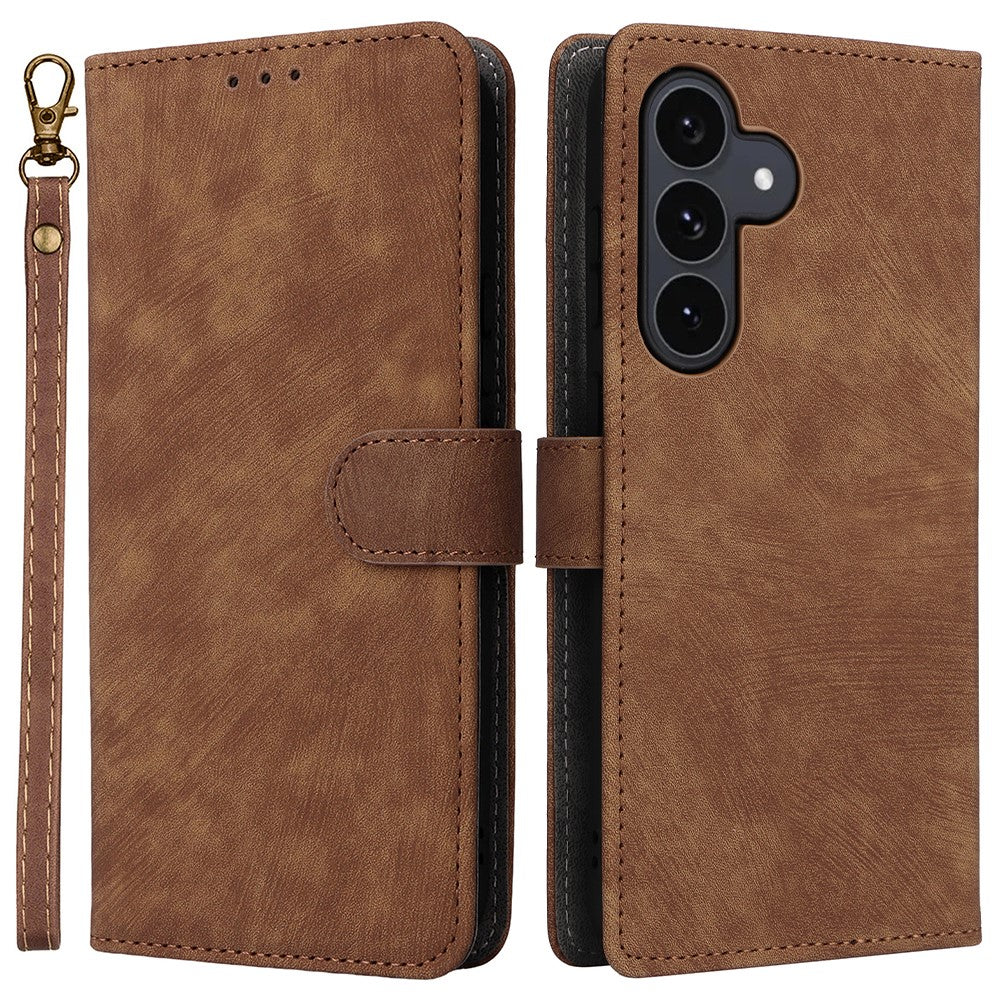 For Samsung Galaxy S25 FE Case Wallet RFID Blocking PU Leather Phone Cover Stand with Strap