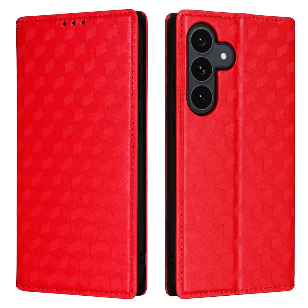 Für Samsung Galaxy S25 FE Hülle Brieftasche Rhombus Aufgedruckte Leder Telefonabdeckung 