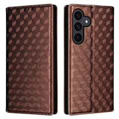 Für Samsung Galaxy S25 FE Hülle Brieftasche Rhombus Aufgedruckte Leder Telefonabdeckung 