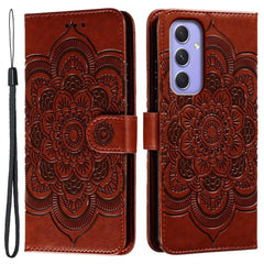 Für Samsung Galaxy S25 FE Hülle PU-Leder Mandala Aufdruck Design Brieftasche Handyhülle mit Handschlaufe 