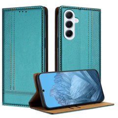 For Samsung Galaxy A17 5G / A26 5G Case L-Shaped Grid Pattern Leather Stand Phone Cover with Card Slots
