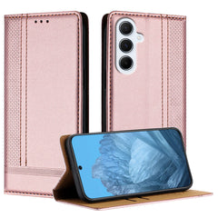 For Samsung Galaxy A17 5G / A26 5G Case L-Shaped Grid Pattern Leather Stand Phone Cover with Card Slots