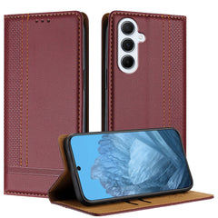 For Samsung Galaxy A17 5G / A26 5G Case L-Shaped Grid Pattern Leather Stand Phone Cover with Card Slots