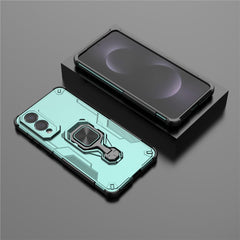 For Samsung Galaxy S25 Edge Case Rotatable Ring Kickstand PC + TPU Shockproof Phone Cover