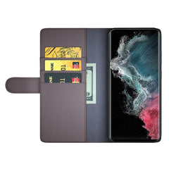 For Samsung Galaxy S23 Ultra Case Genuine Split Leather Phone Cover with Wallet Stand