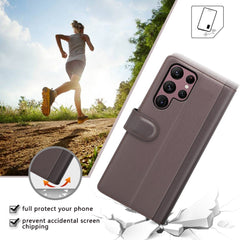 For Samsung Galaxy S23 Ultra Case Genuine Split Leather Phone Cover with Wallet Stand