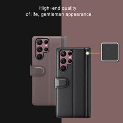 For Samsung Galaxy S23 Ultra Case Genuine Split Leather Phone Cover with Wallet Stand