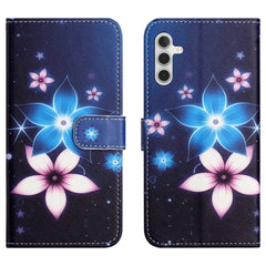 Für Samsung Galaxy S25 FE Hülle Musterdruck PU Leder Brieftasche Telefonabdeckung Kreuztextur 