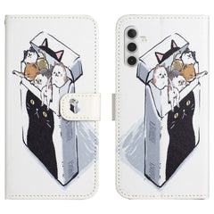 Für Samsung Galaxy S25 FE Hülle Musterdruck PU Leder Brieftasche Telefonabdeckung Kreuztextur 
