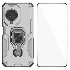 Coque arrière Wanlonfeng en polycarbonate et TPU avec béquille et verre trempé pour Huawei Nova 14 5G 