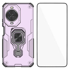 Coque arrière Wanlonfeng en polycarbonate et TPU avec béquille et verre trempé pour Huawei Nova 14 5G 