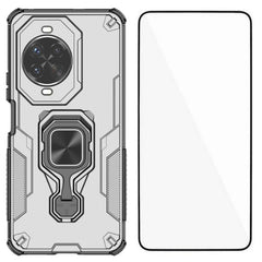 For Huawei nova 14 Pro 5G Phone Case WANLONFENG PC TPU Back Cover Kickstand with Tempered Glass