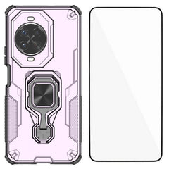 For Huawei nova 14 Pro 5G Phone Case WANLONFENG PC TPU Back Cover Kickstand with Tempered Glass