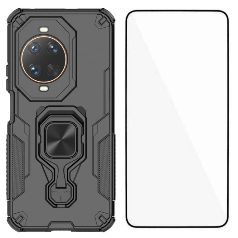 Coque arrière Wanlonfeng en polycarbonate et TPU avec béquille et verre trempé pour Huawei Nova 14 Ultra 5G 