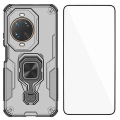 Coque arrière Wanlonfeng en polycarbonate et TPU avec béquille et verre trempé pour Huawei Nova 14 Ultra 5G 