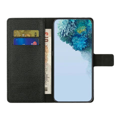 Für Samsung Galaxy S25 FE Hülle PU Leder Brieftasche Handyhülle Litchi Textur, Schwarz 