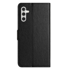 Für Samsung Galaxy S25 FE Hülle PU Leder Brieftasche Handyhülle Litchi Textur, Schwarz 