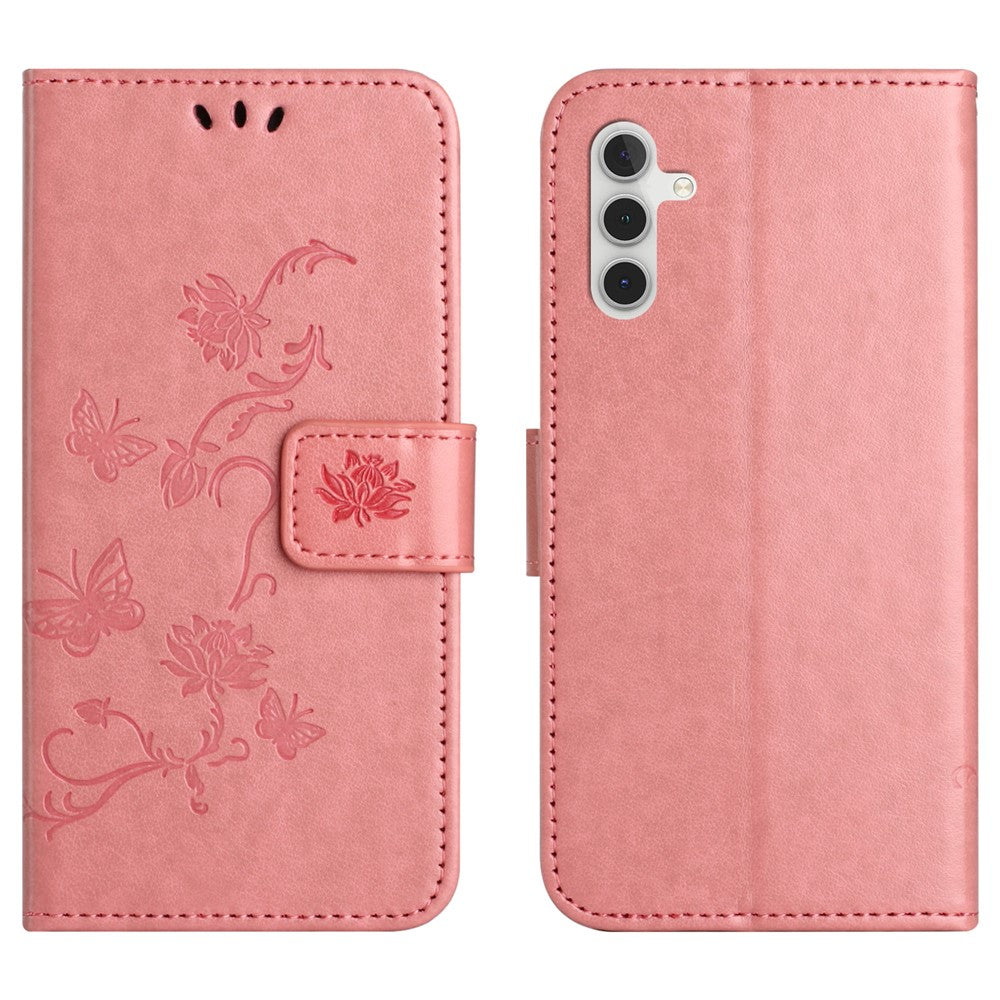 Étui portefeuille en cuir PU pour Samsung Galaxy S25 FE, motif papillon et fleur 