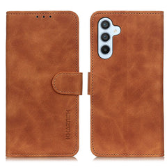 KHAZNEH Für Samsung Galaxy S25 FE Fall PU Leder Retro Textur Telefon Abdeckung 