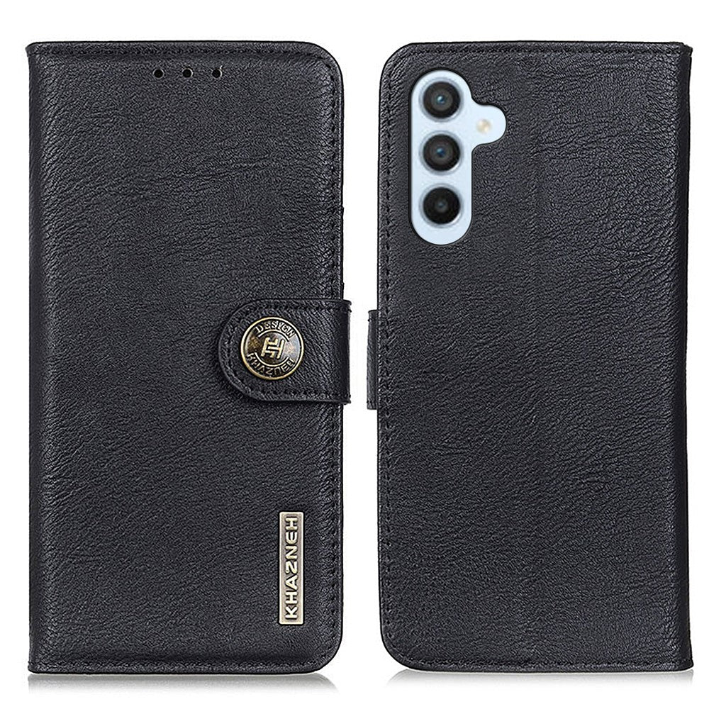 KHAZNEH Für Samsung Galaxy S25 FE Brieftasche Fall Rindsleder Textur Leder Flip Telefon Abdeckung 