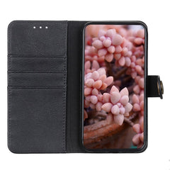 KHAZNEH Für Samsung Galaxy S25 FE Brieftasche Fall Rindsleder Textur Leder Flip Telefon Abdeckung 