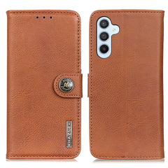 KHAZNEH Für Samsung Galaxy S25 FE Brieftasche Fall Rindsleder Textur Leder Flip Telefon Abdeckung 